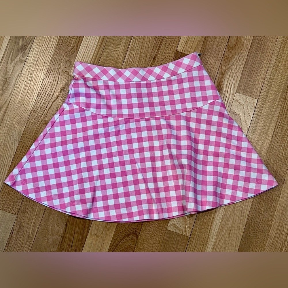 Girls CrewCuts Pink Checked Skirt, size 12